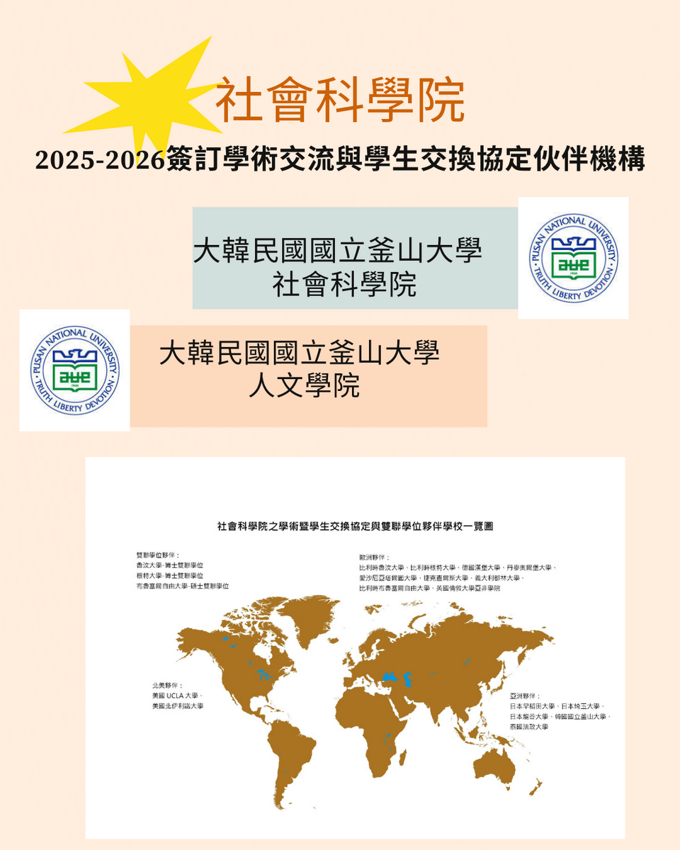 本院2021至2025年簽訂學術交流與學生交換合作備忘錄伙伴學校圖片