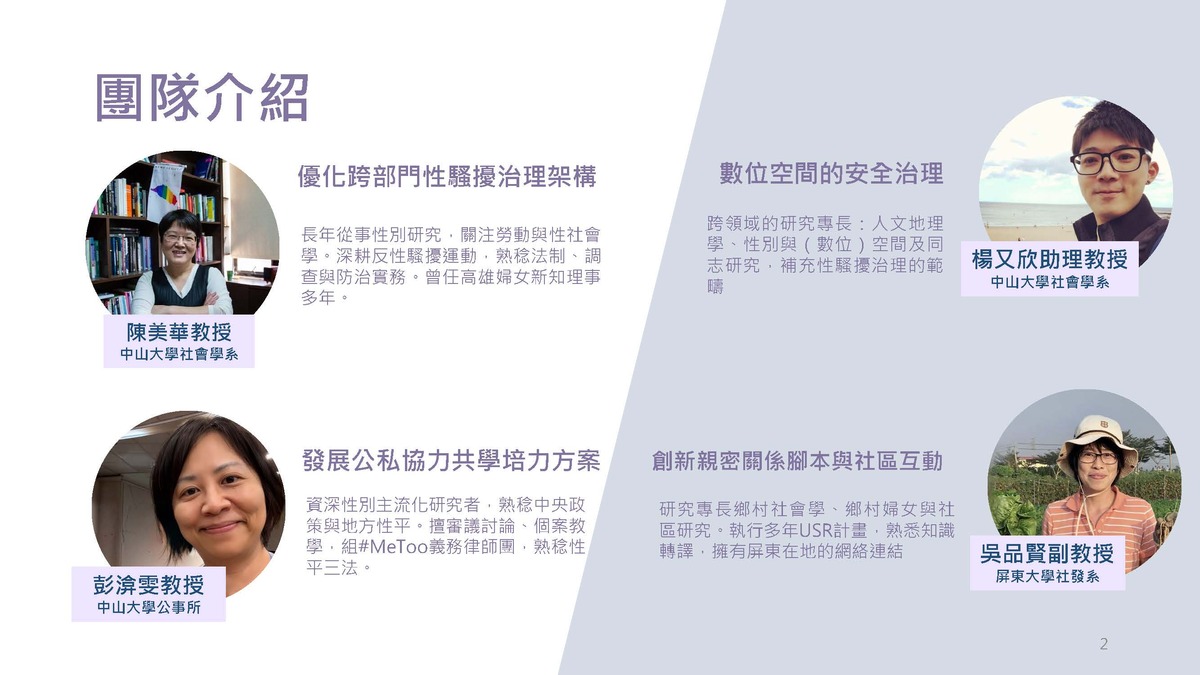 「從邊緣到中心：建立屏東為性騷擾零容忍城市治理典範」 國科會大學與地方政府合作推動地方人文發展與跨域治理計畫圖片